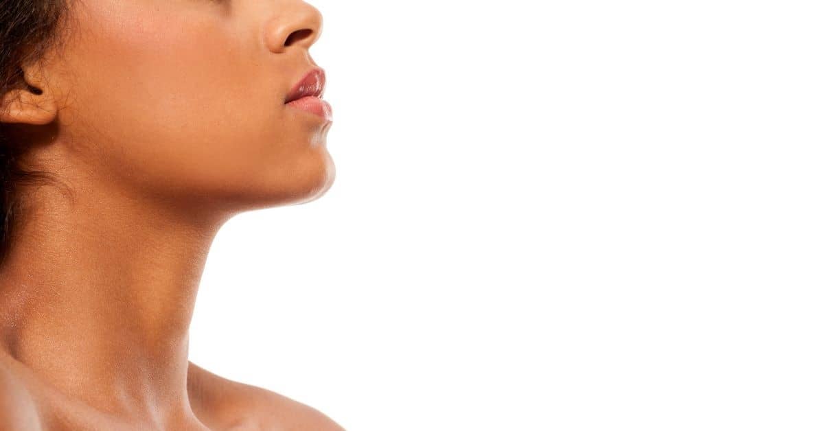 woman's chin and neck