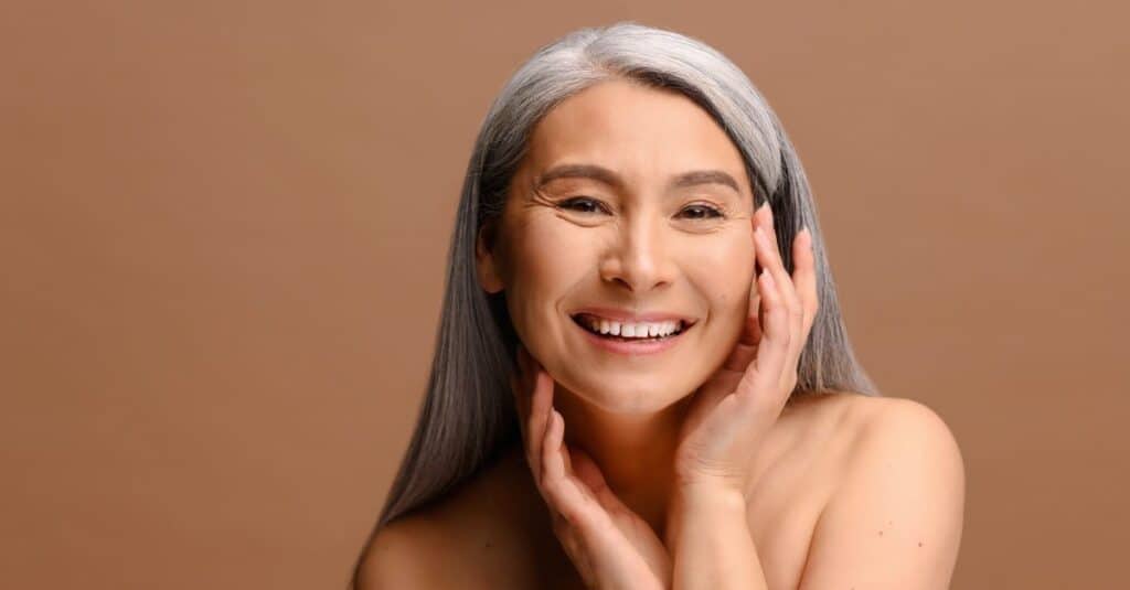 Asian woman's face